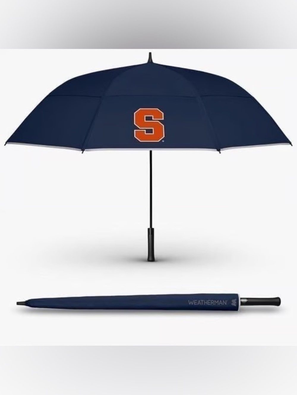 Weatherman Navy and Orange Syracuse Umbrella